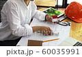 Engineer and Architect concept, Engineer Architects office team working with blueprints 60035991
