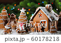 Gingerbread house and trees 60178218