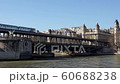 Metro traffic on Pont Bir-Hakeim (Passy viaduc) with view over Passy station buildings - Paris, France 60688238