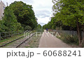 Paris, France: Man running on the old railways ring of the Petite Ceinture, transformed as a promenade area 60688241