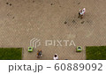 The Architecture backgrounds and objects. Sidewalk. Man. Woman. Girl. View from above.  60889092