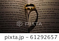 Golden wedding ring on bible book 61292657