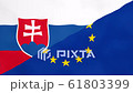 Slovak and Europe split flag. Brexit concept of Slovakia leaving European Union. 61803399