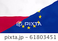 Polish and Europe split flag. Brexit concept of Poland leaving European Union. 61803451