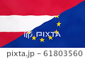 Austrian and Europe split flag. Brexit concept of Austria leaving European Union. 61803560