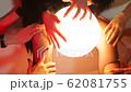 Hands of guests of the kinky party touch the 62081755