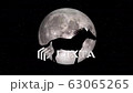black horse prancing silhouette on full moon background loop new quality unique animation dynamic joyful FullHD video stock footage 63065265