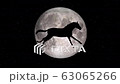black horse running silhouette on full moon background loop new quality unique animation dynamic joyful FullHD video stock footage 63065266