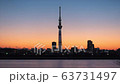 東京タイムラプス 東京スカイツリー 日没から夜景　fix 63731497