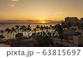ハワイタイムラプス ワイキキビーチ 土曜の夜 花火 日没から夜景 fix 63815697