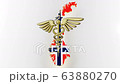 Caduceus sign with snakes on a medical star. Map of Norway land border with flag. 3d rendering 63880270