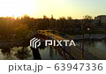 man on the bridge drone sunset video, FullHD video 63947336