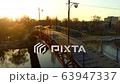 man on the bridge drone sunset video, FullHD video 63947337