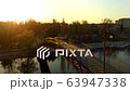 man on the bridge drone sunset video, FullHD video 63947338