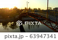 man on the bridge drone sunset video, FullHD video 63947341