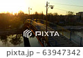 man on the bridge drone sunset video, FullHD video 63947342