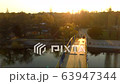 man on the bridge drone sunset video, FullHD video 63947344