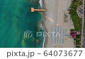 Aerial drone footage, morning in the city by the sea 64073677