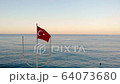 Aerial drone footage, morning in the city by the sea 64073680