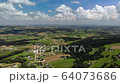Aerial drone footage, view of the village, landscape Poland 64073686