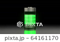 Electronic device rechargeable battery discharge process against dark background 64161170