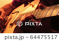 A Guitar Player Soloing on his Jazz Guitar. 64475517