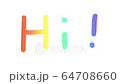 「 Hi! 」 動画　文字　素材　音無し　5秒 64708660