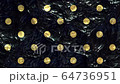 Abstract dark liquid surface with golden polkadots, 3d rendering 64736951