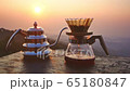 Making driping coffee on the mountain. 65180847