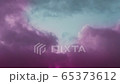 Birds fly against huge toxic pink clouds 65373612
