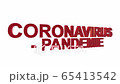 The writing "CORONAVIRUS - PANDEMIE" flies into the picture from behind and bends and swings out slowly in front of a white background 65413542