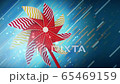 3D render. Colorful pinwheel set for party or birthday celebration. 65469159