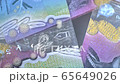 Australian 10 dollar AUD banknotes close up 65649026