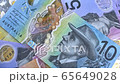 Australian 10 dollar AUD banknotes close up 65649028
