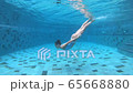 Woman swimming in pool 65668880