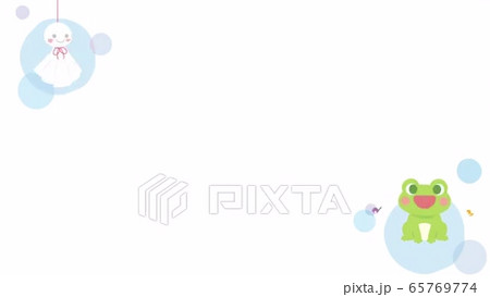 てるてる坊主とカエルのアニメーションの動画素材