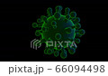 Coronavirus (COVID-19) medical animation on black background. 66094498