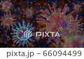 Coronavirus (COVID-19) medical animation on black background. 66094499
