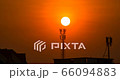 Timelapse and passing cloud with sunset on orange sky. 66094883