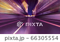 With a mask for looping CG animation synthesis that runs subjectively in the purple night city 66305554