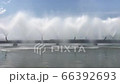 Production facility splash pool that serve for cooling the process water of the heat and power plant. Handheld 4k video footage with sound. 66392693