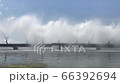 Production facility splash pool that serve for cooling the process water of the heat and power plant. Handheld 4k video footage with sound. 66392694