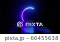 Minimalist Neon Circle in the Dark - Looped Abstract 3D rendering 66455638