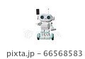 3D Animation Little cartoon robot on a hoverboard with box and smartphone  looped video with transparent background with alpha channel 66568583