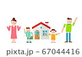 Animation material: House and family of 4 67044416