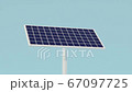 solar cell panels electric power technology, 3d illustration on blue sky background.	 67097725