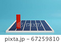 Color Business Graph On Solar Cell Panel, 3d illustration.	 67259810