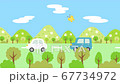Image of a car running on a tree-lined road Image of a car running on a tree-lined road 67734972
