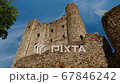 Close-up view of 12th century Rochester Castle, founded after the Norman Conquest, one of the best preserved castles in England 67846242
