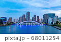 [東京]墨田河大橋到永泰大橋和築島的日落間隔 68011254